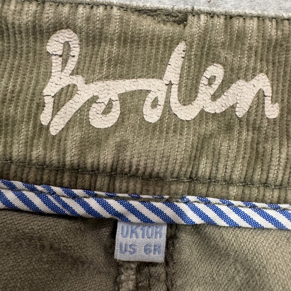 Boden Womens Olive Green Corduroy Straight Leg Pants Size US 6R UK 10R - Picture 2 of 9